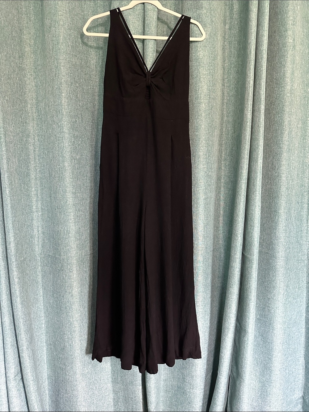 Classic Black V-Neck Wide-Leg Jumpsuit